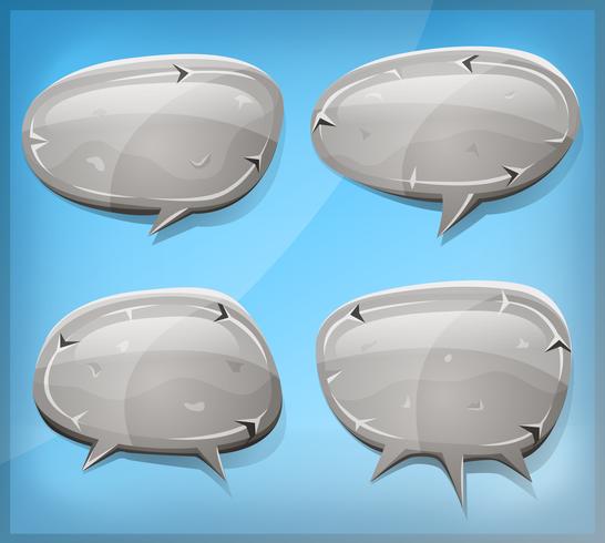 Comic Stone And Rock Speech Bubbles vector