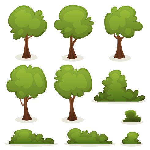 Trees, Hedges And Bush Set vector