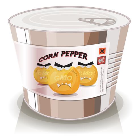 Can Of Gmo Corn Grains vector