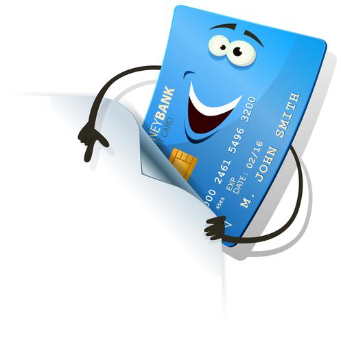 Happy Credit Card Showing Blank Sign vector