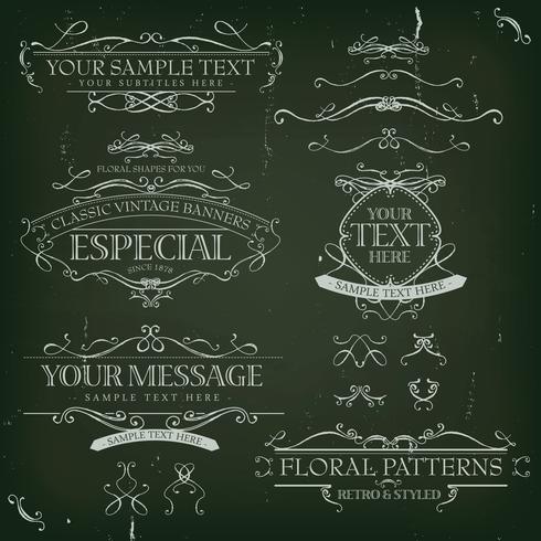 Vintage Old Labels Banners And Frame vector