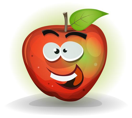 Divertido personaje de fruta de manzana vector