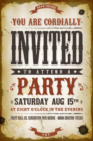 Vintage Party Invitation Background vector