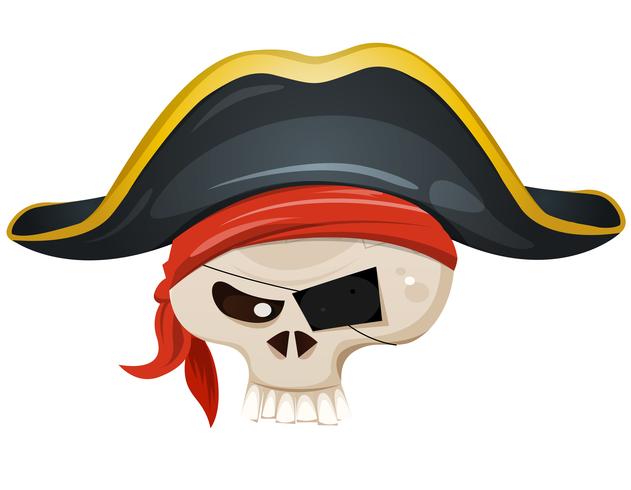 Cabeza de calavera pirata vector