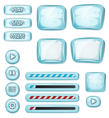 Cartoon Icy Elements For Ui Game vector