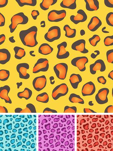 Set of Seamless Leopard Or Cheetah Fur Background vector