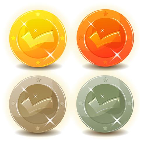 Monedas de crédito establecidas para la interfaz de juego vector