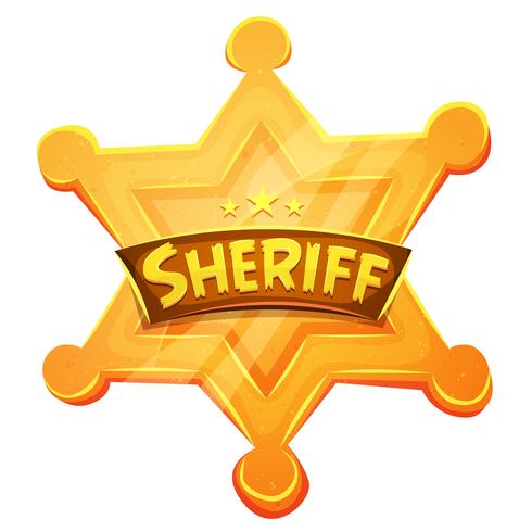 Sheriff Marshal Star Gold Medal Icon vector