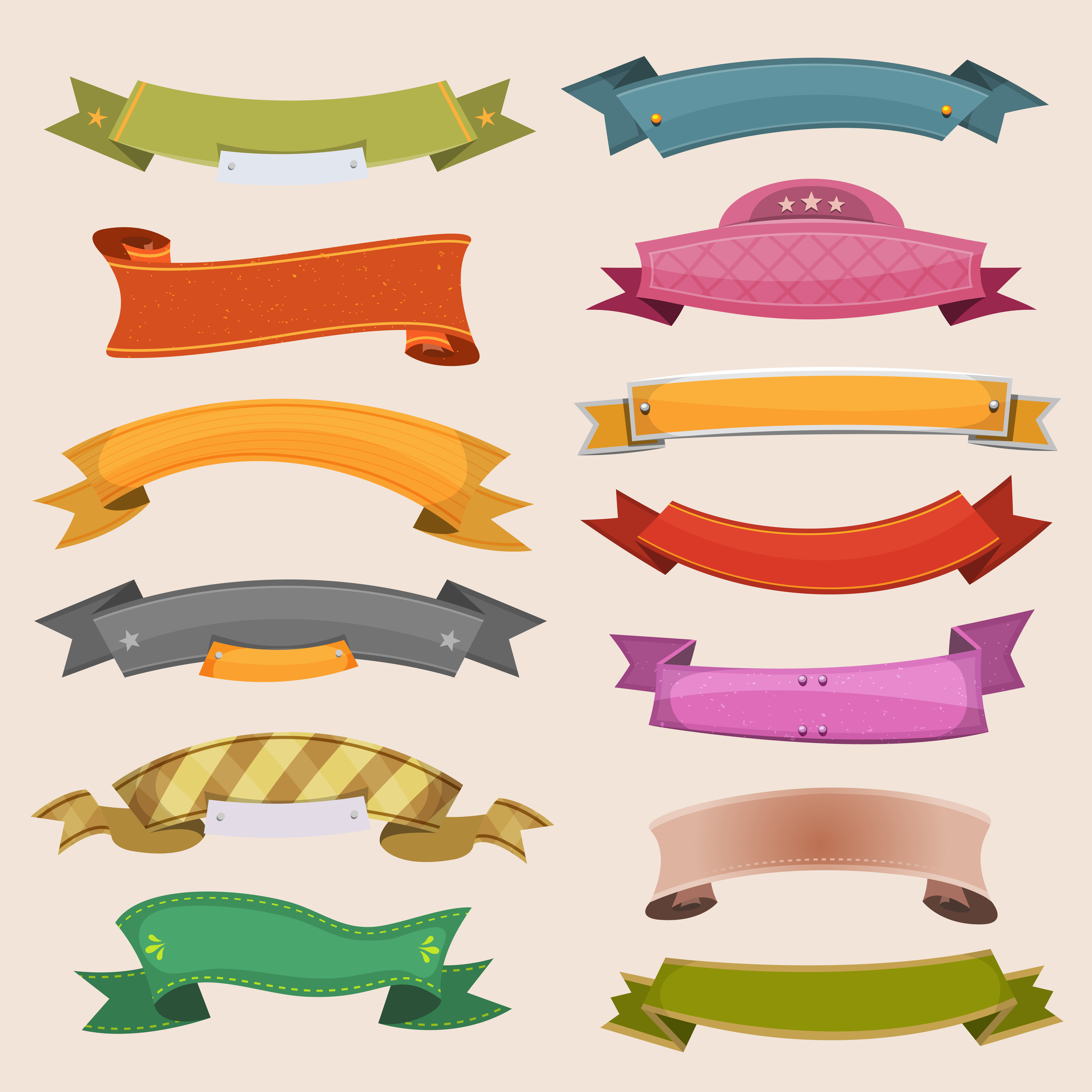 Download Cartoon Banners And Ribbons for free.
