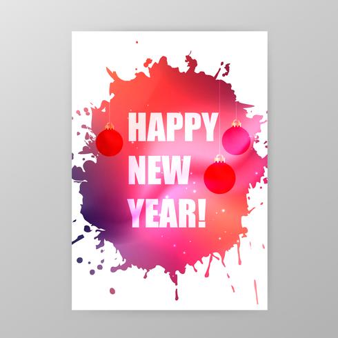 Feliz año nuevo celebración cartel fondo vector ilustración