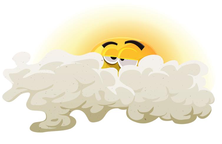 Cartoon Asleep Sun Character vector