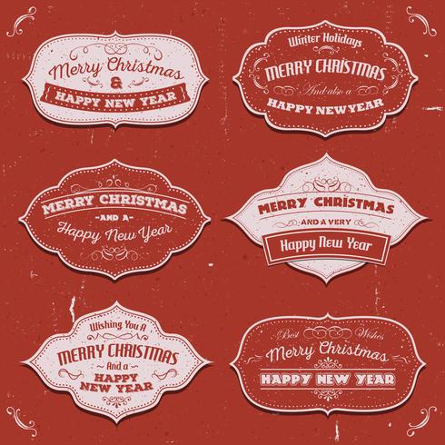 Merry Christmas Banners, Badges And Frames vector