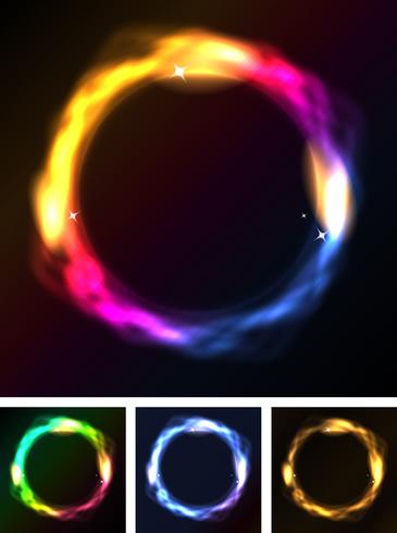 Abstract Neon Circles Or Galaxy Ring vector