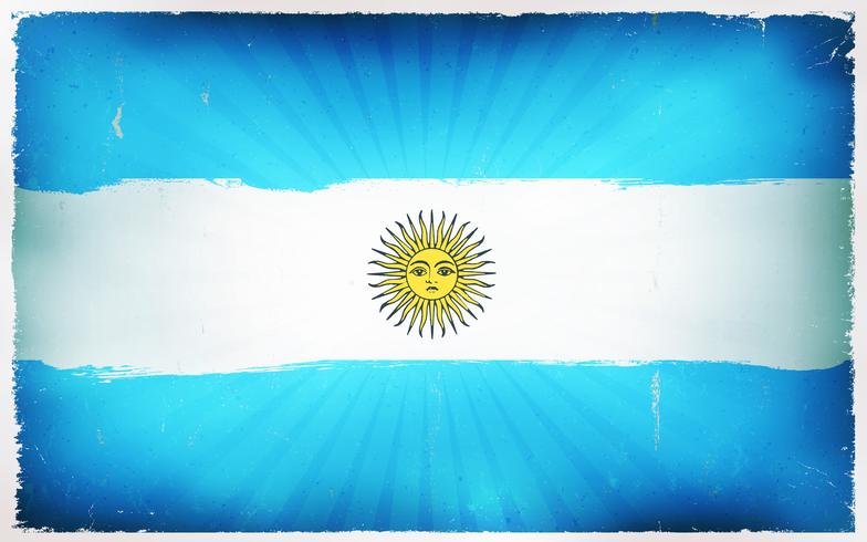 Fondo del cartel de la bandera de la Argentina del vintage vector