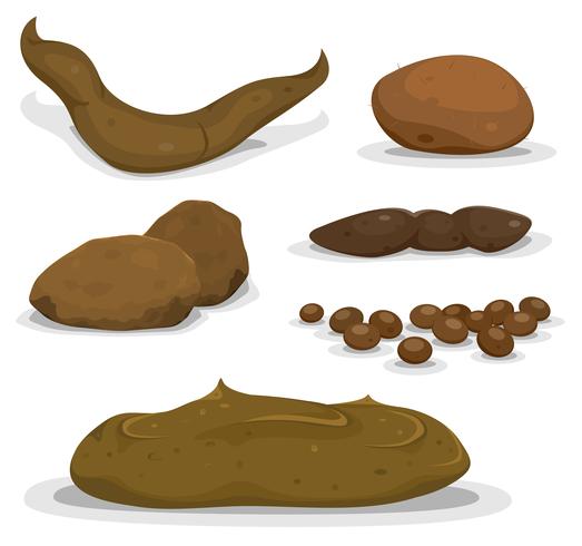 Cartoon Various Animals Dung Set vector