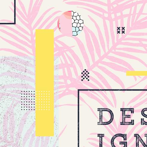 Tropical leaves pattern background vector