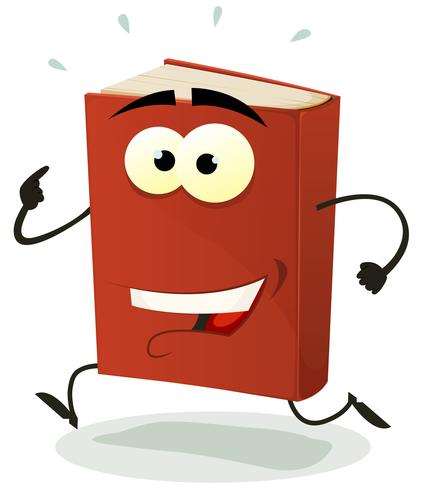 Happy Red Book Character Running vector