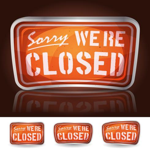 Sorry We're Closed Sign  vector