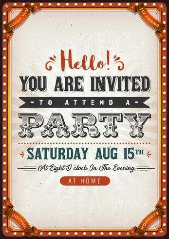 Vintage Party Invitation Card vector