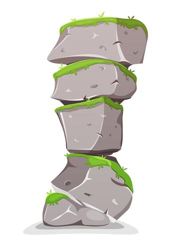 Boulders Tower With Grass vector