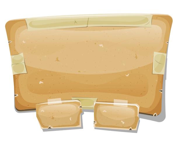 Cartoon Cardboard Sign For Ui Game vector