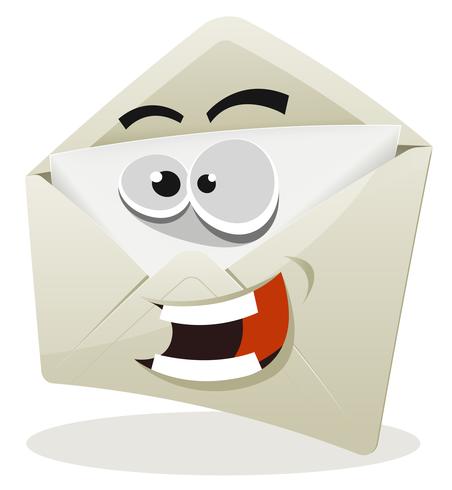 Icono de correo electrónico divertido personaje vector
