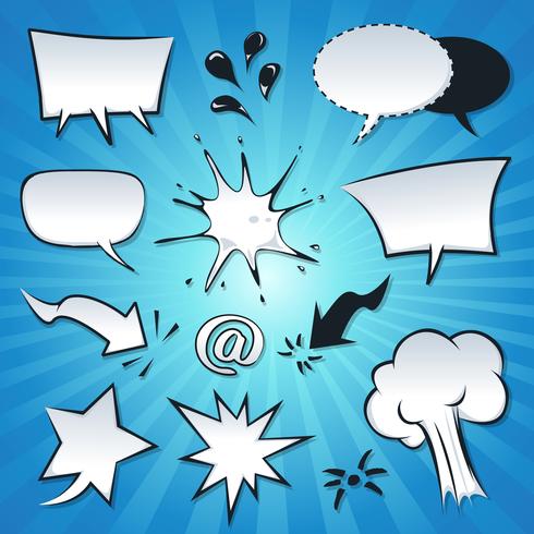 Speech Bubbles, Explosion And Splashes Set vector