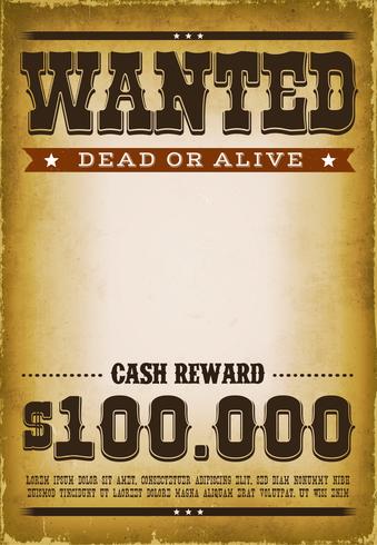 Wanted Western Poster Background vector