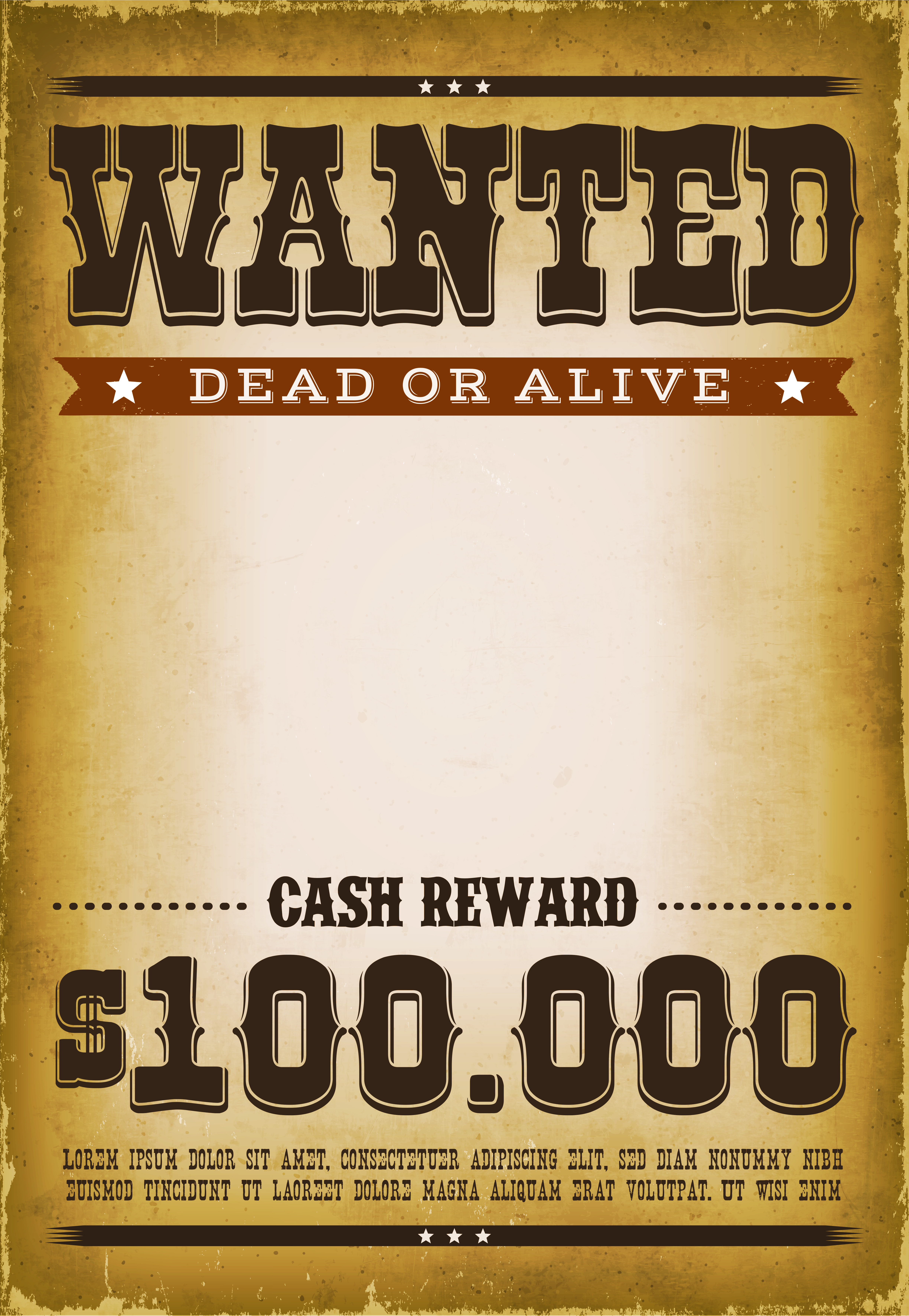 Wanted Western Poster Background 269490 Vector Art at Vecteezy