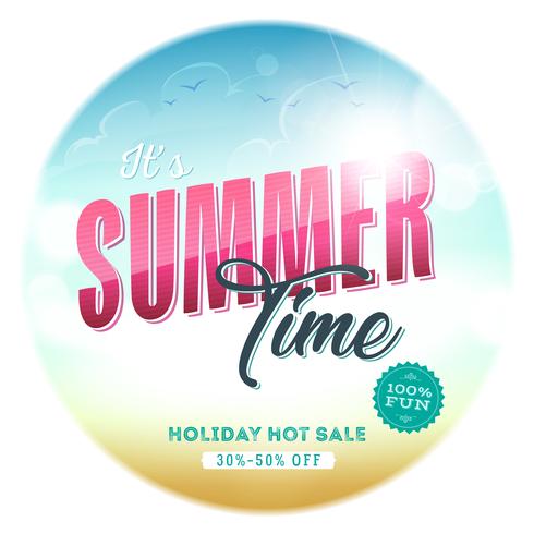 Summer Time Template Badge vector