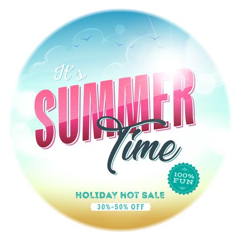 Summer Time Template Badge vector