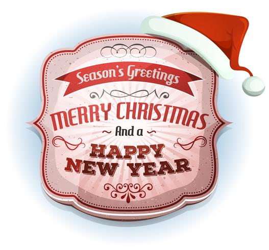 Merry Christmas And Happy New Year's Badge vector