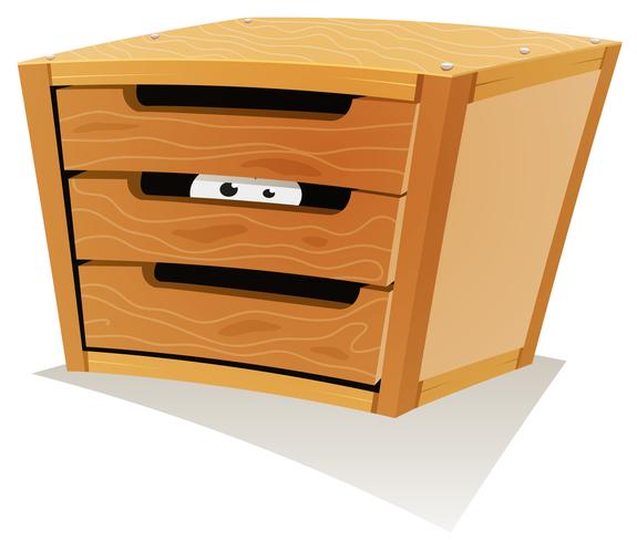 Eyes Inside Wood Drawer vector