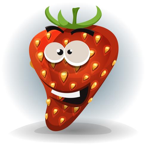 Funny Strawberry Character vector