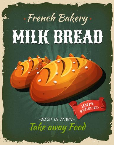 Retro Milk Bread Poster vector