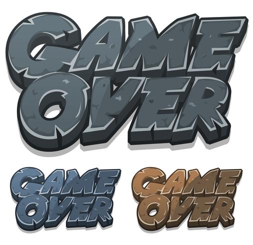 Cartoon Game Over Icon For Ui Game vector