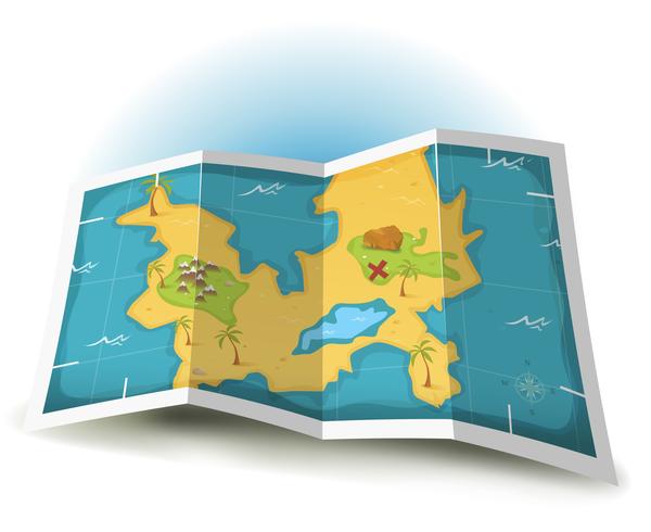 Treasure Island And Pirate Map vector