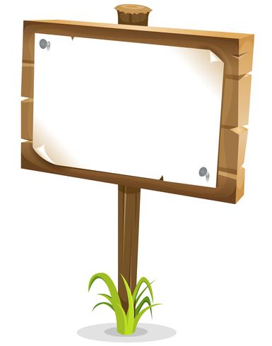 Cartoon Wood Sign vector