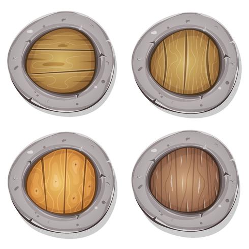 Comic Rounded Viking Shields vector