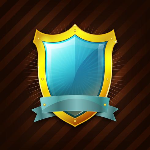 Gold Security Shield Icon vector