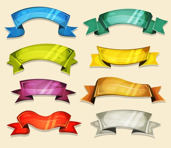 Comic Banners And Ribbons Set For Ui Game vector