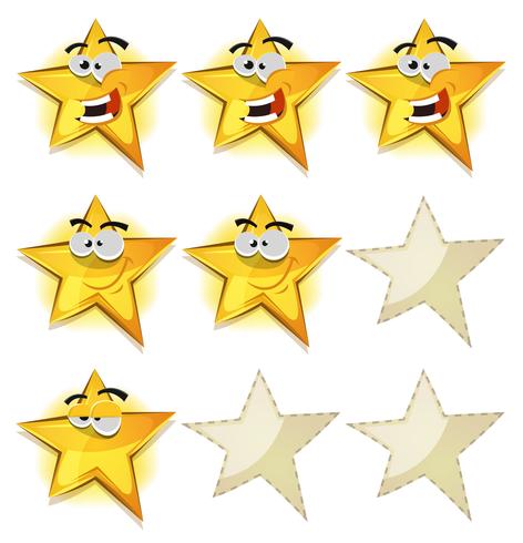 divertidos iconos de estrellas para la puntuación del juego ui vector