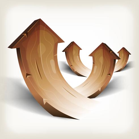 Abstract Wood Rising Arrows vector