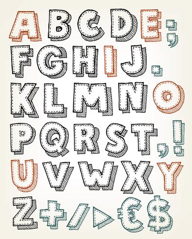 Hand Drawn ABC Elements vector