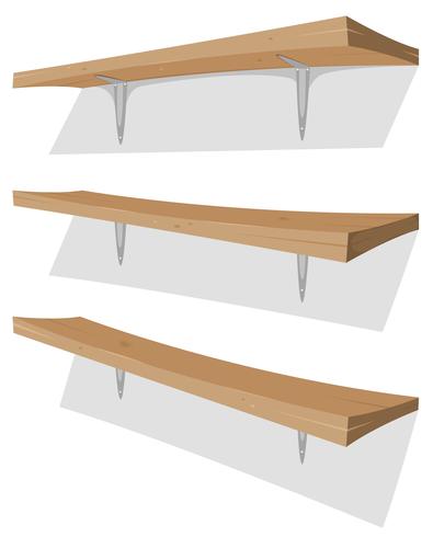 Wood Shelf On The Wall vector