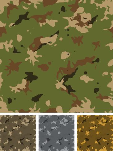 Conjunto de camuflaje militar sin costuras vector