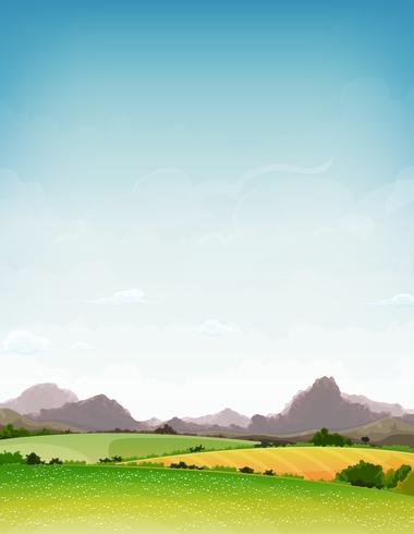 Primavera y verano naturaleza paisaje vector