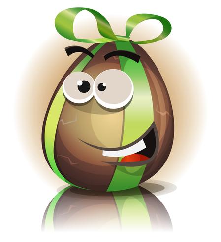 Personaje de dibujos animados chocolate huevo de Pascua vector