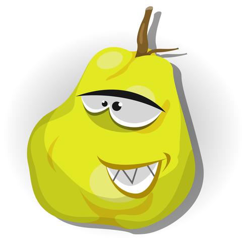 Cartoon Happy Quince Character vector