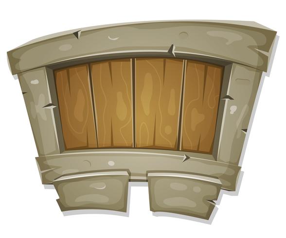 Funny Stone And Wood Sign For Ui Game vector